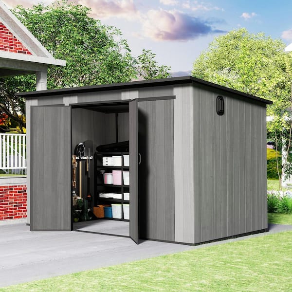 domi outdoor living 10.8 ft. W x 6.3 ft. D Resin Outdoor Storage