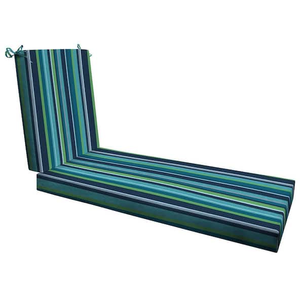 Honeycomb 22.5 in. x 70 in. x 25 in. Outdoor Chaise Lounge Cushion Stripe Poolside