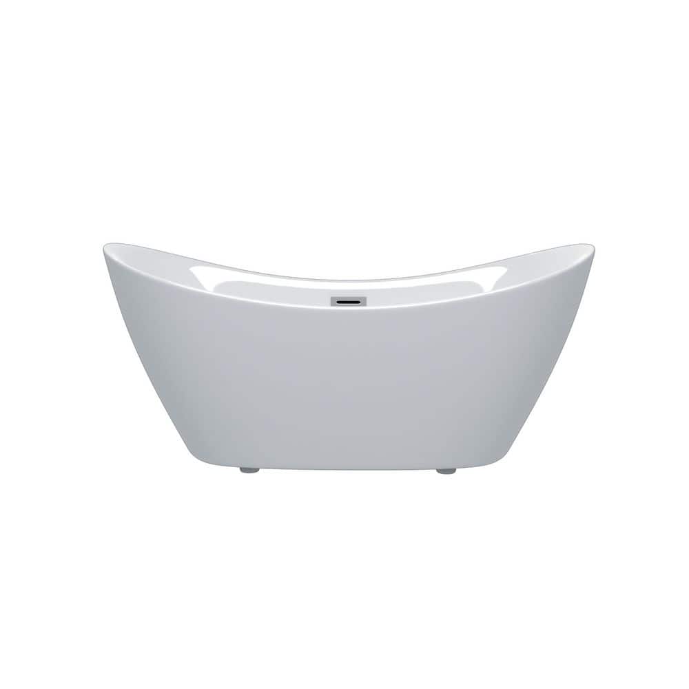 59 in. x 29.5 in. Acrylic Soaking Bathtub in Gloss White with Chrome Overflow and Pop-up Drain, CUPC Certified price history on PriceWatchPro