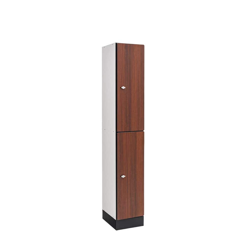 2-Tier Single Column 2-Compartment Wood Locker Cabinet in Walnut price history on PriceWatchPro