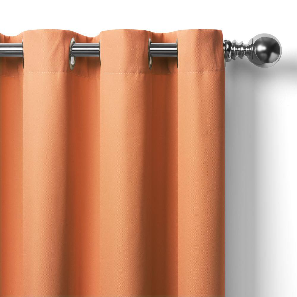 Connor Orange Polyester Room-Darkening Grommet Window Panel 52" x 108"