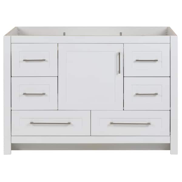 Home Decorators Collection Craye 48 in. W x 22 in. D x 34 in. H Bath Vanity Cabinet without Top in White