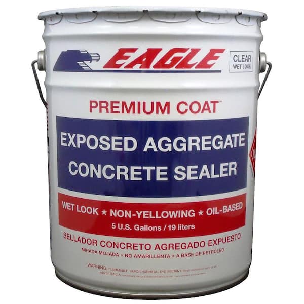Eagle 5 Gal. Premium Coat Clear Wet Look Glossy Solvent-Based Acrylic Exposed Aggregate Concrete Sealer