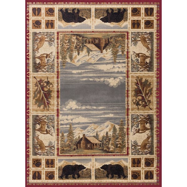 Nature Lodge Red 8 ft. x 11 ft. Indoor Area Rug