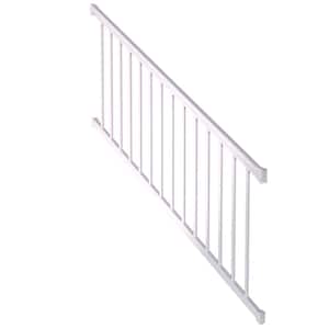 6 ft. Aluminum Deck Railing Stair Kit with Pickets in White