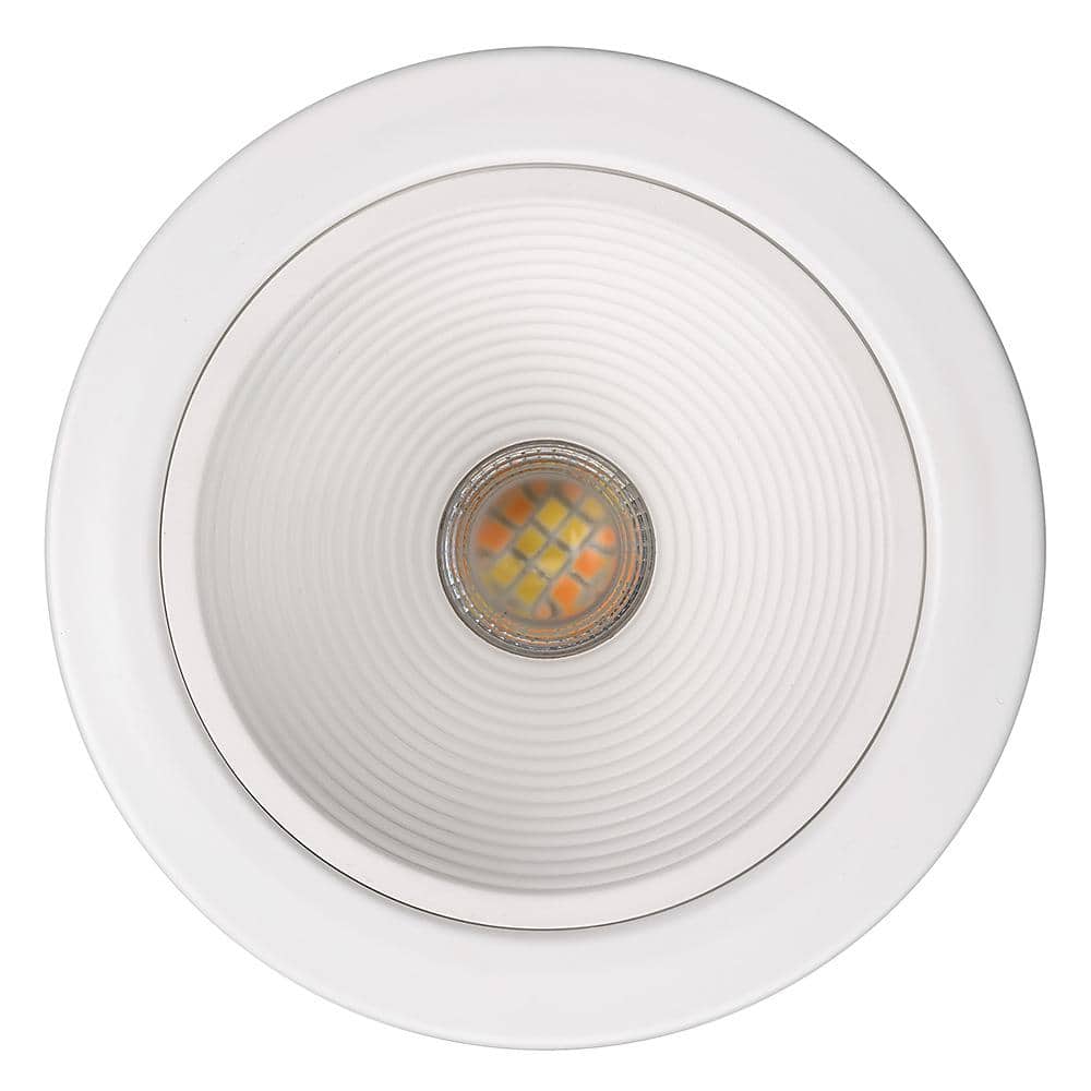4-Inch White and Black Aluminum LED Recessed Light with Baffle Trim