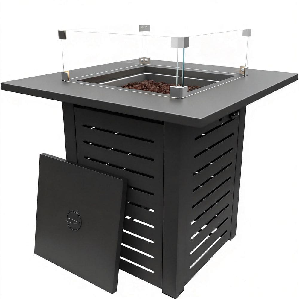 28 in. Propane Fire Pit Table, 50,000 BTU Steel Gas Firepit for Outdoor Patio Deck and Garden price history on PriceWatchPro