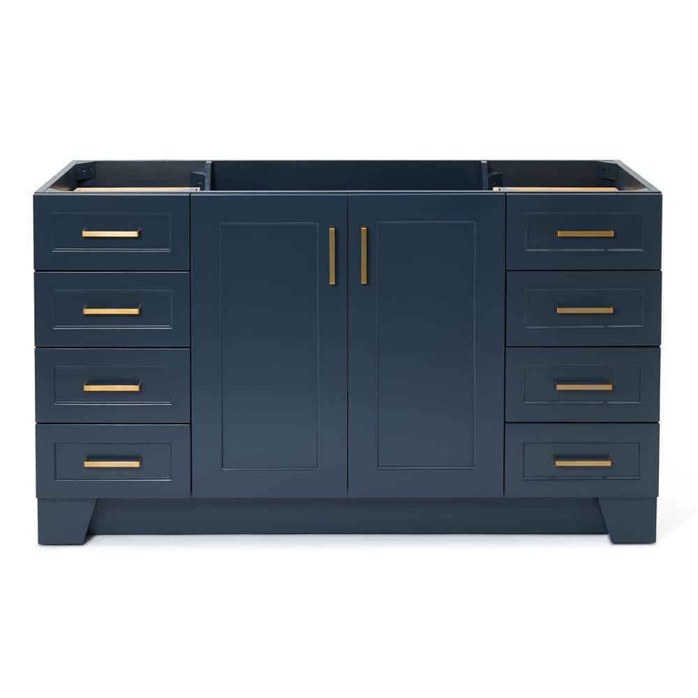 Taylor Midnight Blue Painted Freestanding Bathroom Vanity with Brass Hardware