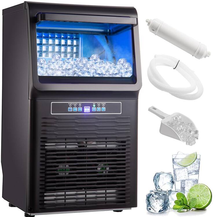 VEVOR 55 lb. / 24 HCounter Automatic Portable Freestanding Ice Maker Machine with 11 lb. Storage in Silver