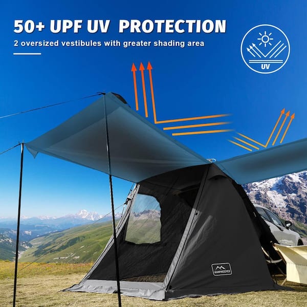 Zeus & Ruta 9 ft. x 11 ft. Black SUV Car Tent, Tailgate Shade