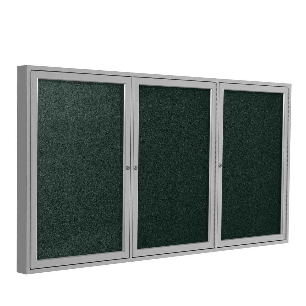 ghent 3Door Enclosed 48 in. x 96 in. Bulletin Board, Vinyl, Ebony, (1