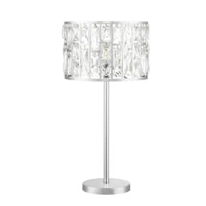 Kristella 24 in. Chrome Table Lamp with Crystal Shade