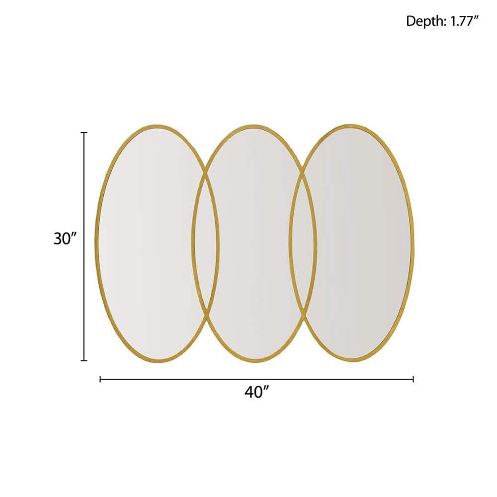 Eclipse Trio Overlapping Oval Gold Wall Mirror