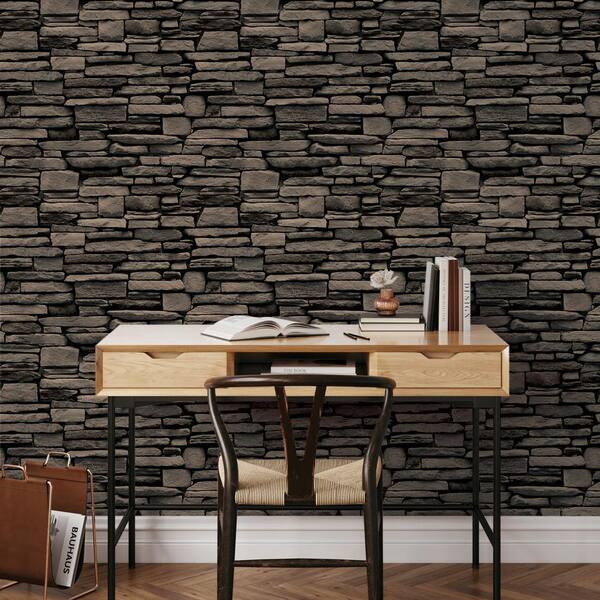 Tempaper Stone Slate Removable Peel and Stick Wallpaper (Covered 28 sq.  ft.) HD15017 - The Home Depot