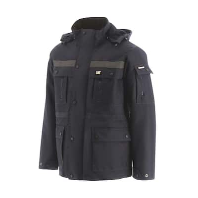 Men's Large Navy Polyester Heavy-Insulated Waterproof Coat