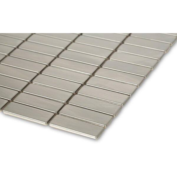 Ivy Hill Tile Stainless Steel Metal Mosaic Floor and Wall Tile - 3 in. x 6 in. x 8 mm Tile Sample