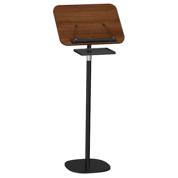 Wood Adjustable Floor Recipe Stand with Removable Tray Ergonomic Book Holder Music Stand Laptop Display