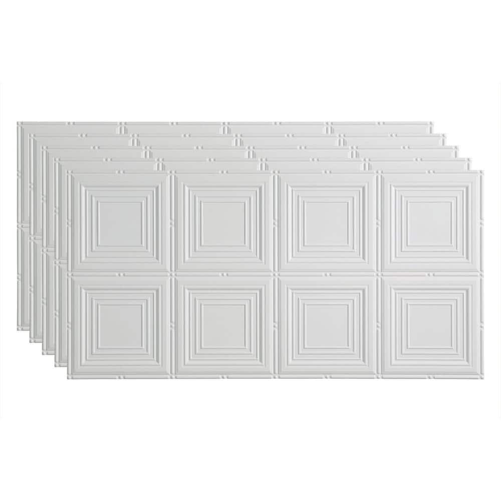 Matte White 48'' x 24'' Decorative Vinyl Ceiling Panels