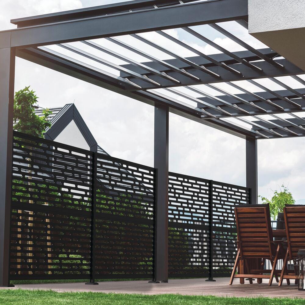 Matte Black Aluminum Privacy Screen Panel Frame Kit