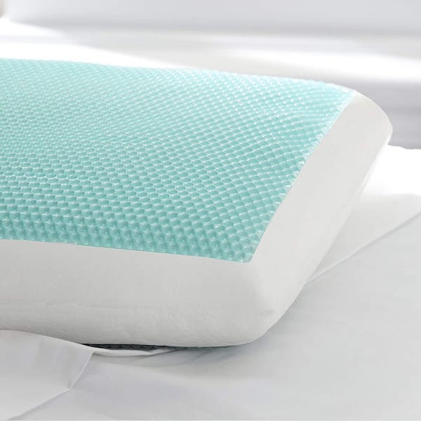 Comfort Revolution Blue Bubble Gel + Memory Foam Pillow, Standard (Pack of  1), White : : Home