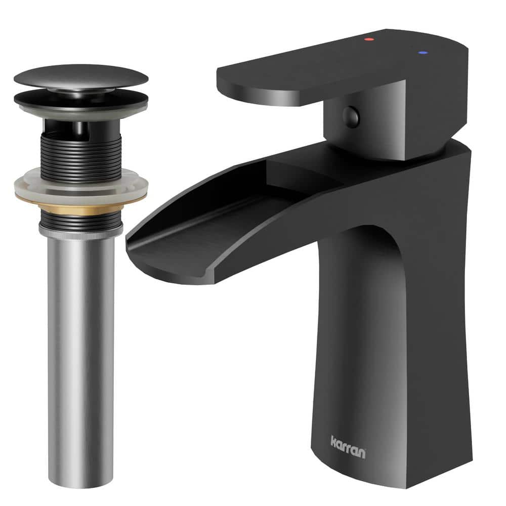 Gunmetal Grey Brass Single Handle Waterfall Bathroom Faucet