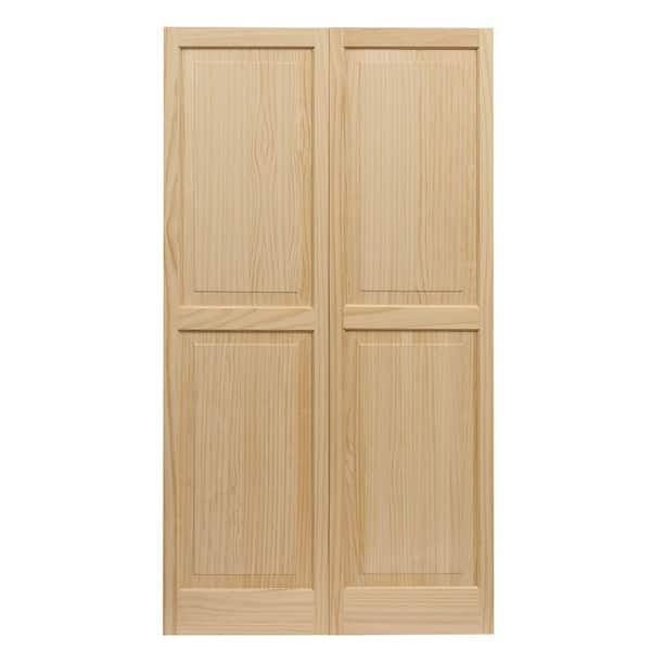 Pinecroft 15 in. x 80 in. Raised Panel Shutters Pair Unfinished Pine