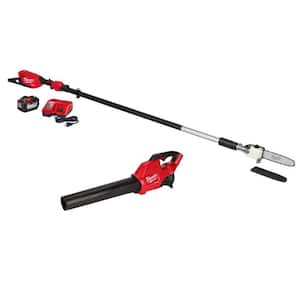 M18 FUEL 10 in. 18V Lithium-Ion Brushless Electric Cordless Telescoping Pole Saw Kit w/Blower, 12.0 Ah Battery, Charger