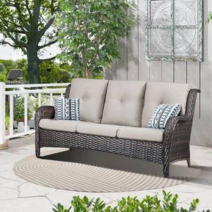 Opohoro ArcoBay Metal and Yellow Wicker Outdoor 3-Seat