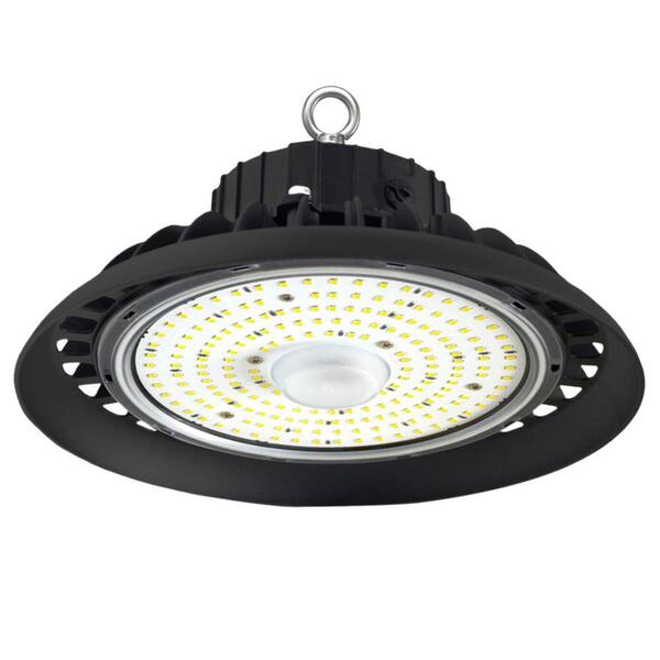 150W Integrated LED Dimmable Balck High Bay Light, 24000LM 5000K Daylight, Commercial UFO High Bay Light, IP65, (1Pack)