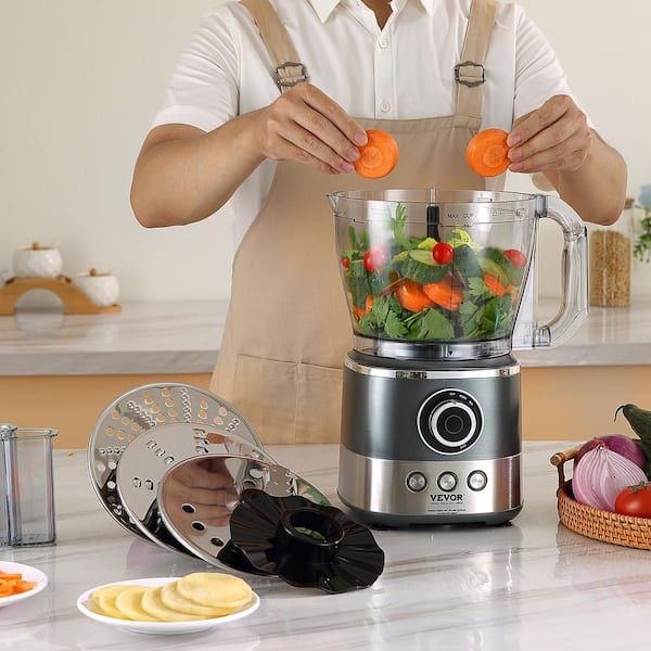 VEVOR Food Processor 14-Cup Vegetable Chopper for Chopping Mixing Slicing Puree and Kneading Dough 650 Watt Stainless Steel Blade Professional