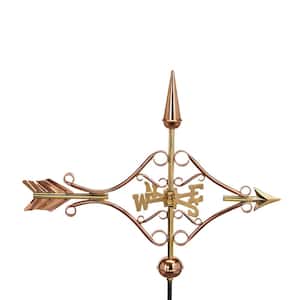 Victorian Arrow Cottage Weathervane - Pure Copper with Roof Mount