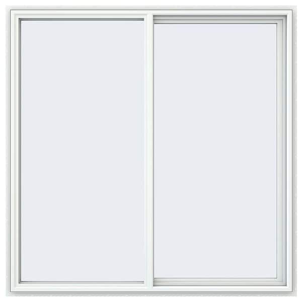 59.5 in. x 59.5 in. V-4500 Series White Vinyl Right-Handed Sliding Window with Fiberglass Mesh Screen