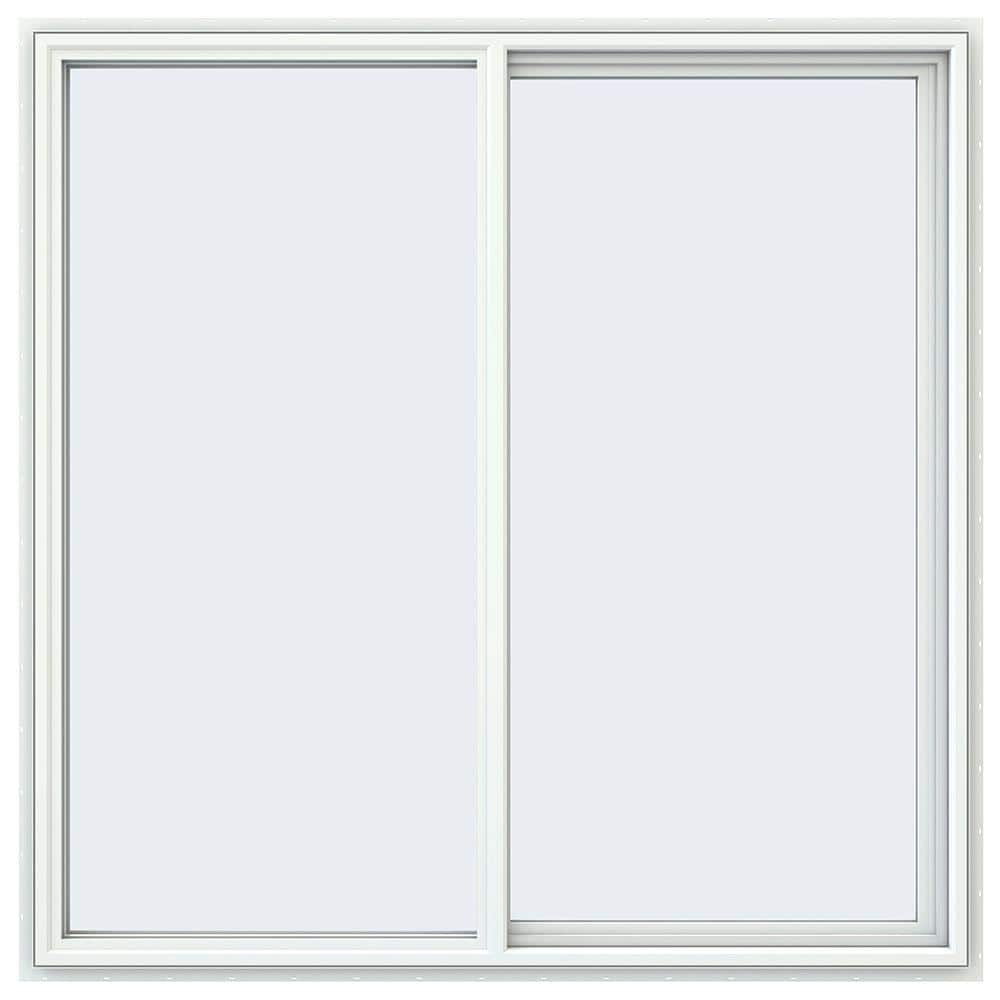 JELD-WEN 59.5 in. x 59.5 in. V-4500 Series White Vinyl Right-Handed ...