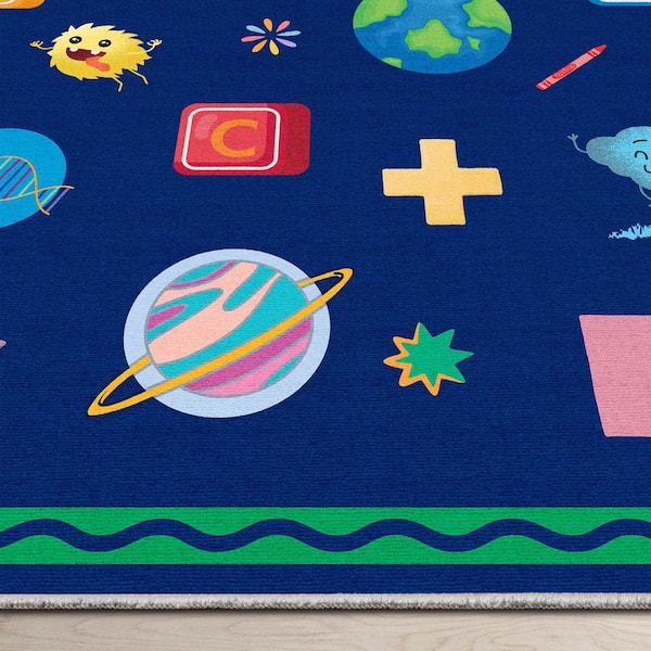 Crayola Dreamy Clouds Whimsical Modern, Multi Color 5 ft. x 7 ft., Area Rug