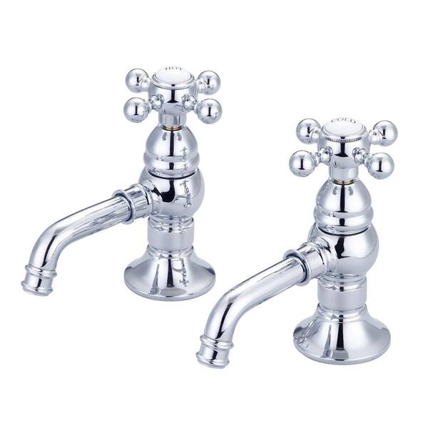 Water Creation 8 in. Widespread 2-Handle Basin Cocks Bathroom Faucet in Triple Plated Chrome