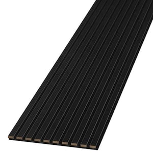 Wood Slat Acoustic Panels for Interior Wall Decor on Felt Back Board 2-Piece Black Oak 12 in. x 96 in.