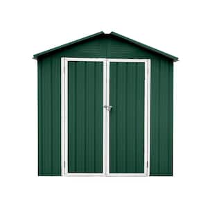 6 ft. W x 4 ft. D Metal Outdoor Storage Shed with Lockable Door in Green (24 sq. ft.)