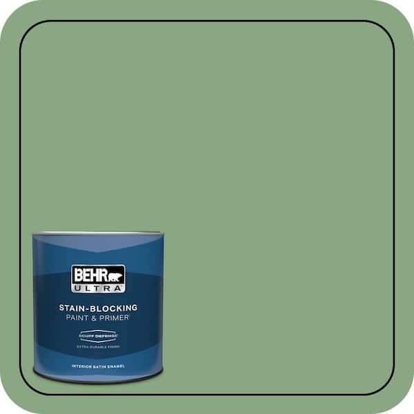 BEHR ULTRA 1 qt. #M400-5 Baby Spinach Extra Durable Satin Enamel Interior Paint & Primer