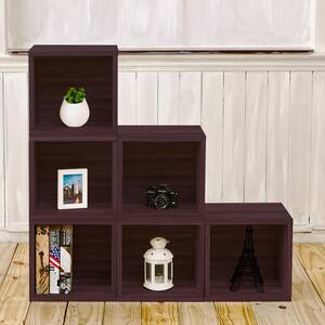 25.6 in. H x 40.2 in. W x 11.2 in. D Dark Brown Recycled Materials 6-Cube Organizer