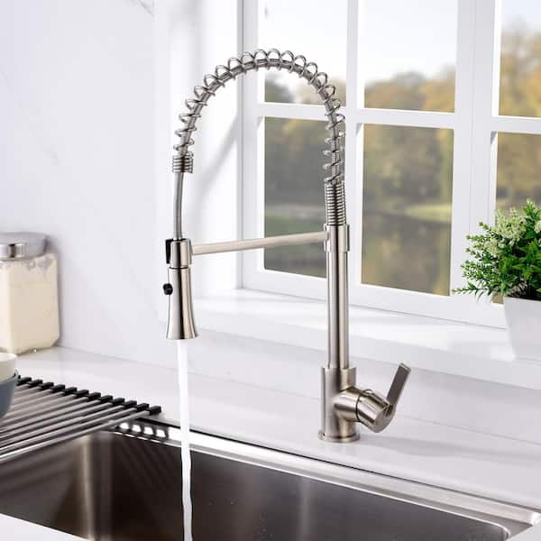 Luxier Single-Handle Pull-Down Sprayer Kitchen Faucet with 2-Function Sprayhead 