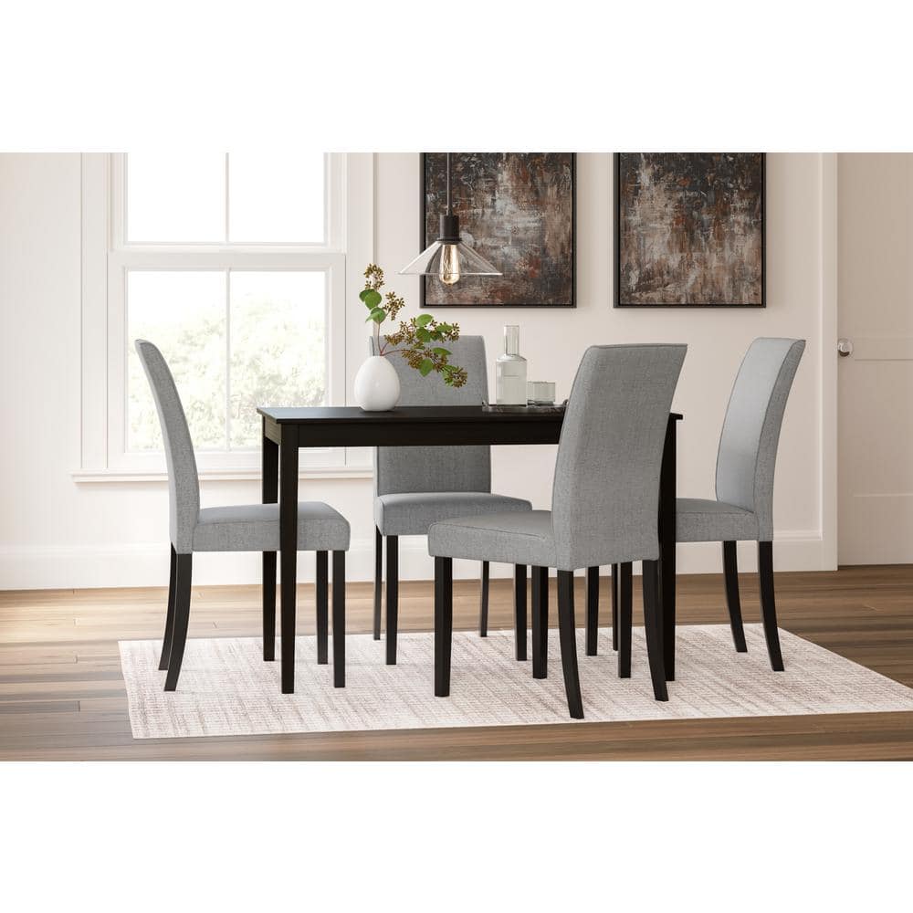Dark Brown Rectangular Wood Dining Table for Four