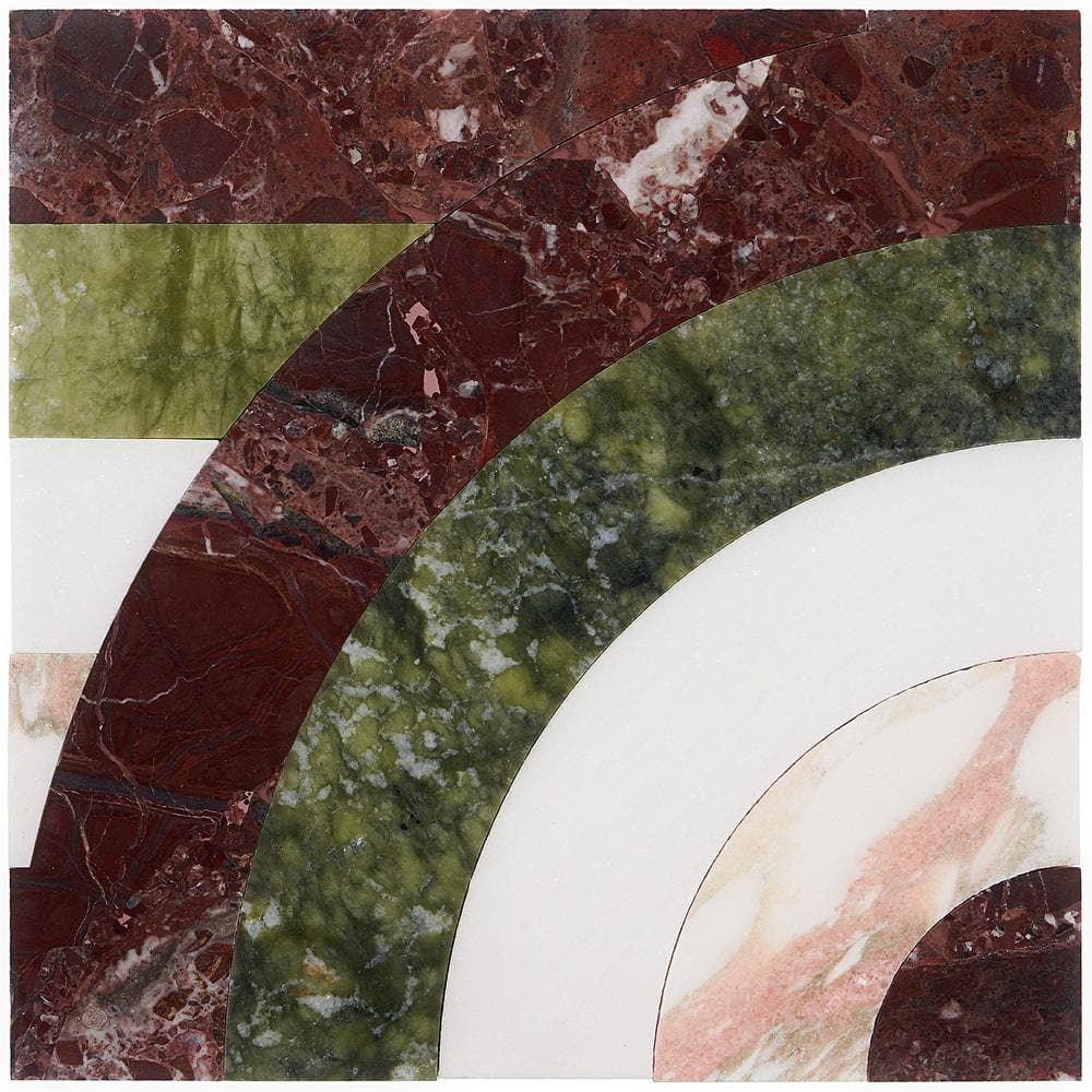 Elizabeth Sutton Bow Rainbow 4 in. x 0.39 in. Polished Marble Mosaic Tile Sample price history on PriceWatchPro