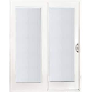 60 in. x 80 in. Smooth White Right-Hand Composite Sliding Patio Door with Built in Blinds
