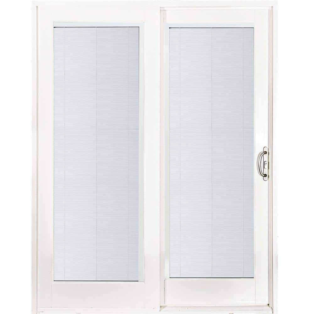 Reviews for MP Doors 60 in. x 80 in. Smooth White Right-Hand Composite PG50  Sliding Patio Door with Built in Blinds | Pg 1 - The Home Depot