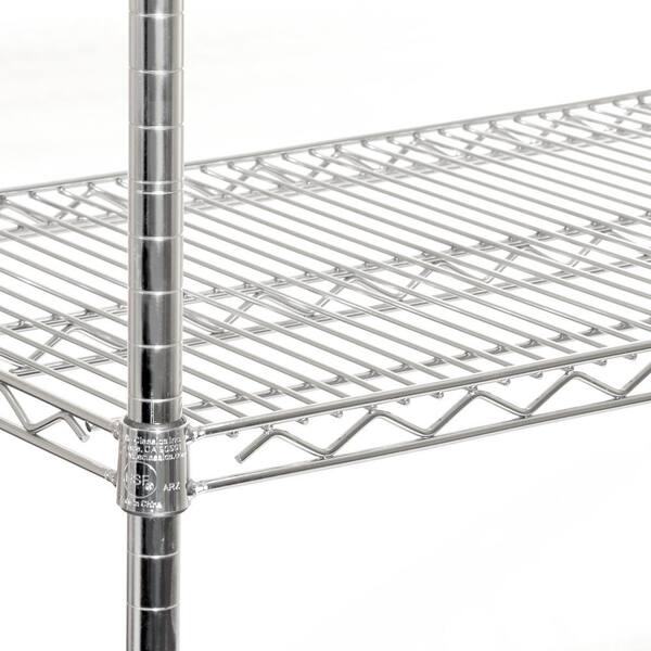 Seville Classics UltraDurable Silver 5-Tier NSF-Certified Steel Wire Garage  Storage Shelving Unit (60 in. W x 76 in. H x 24 in. D) WEB571 - The Home  Depot