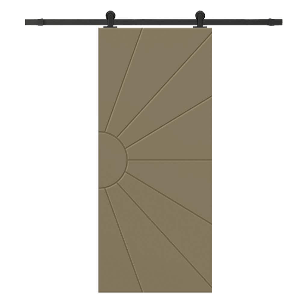 36 in. x 80 in. Olive Green Painted Composite MDF Paneled Interior Sliding Barn Door with Hardware Kit price history on PriceWatchPro