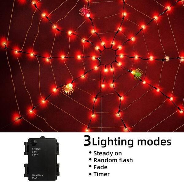 orange light up spider web