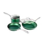 GRANITESTONE Emerald Green10-Piece Aluminum Ultra-Durable Non-Stick Diamond  Infused Cookware Set with Glass Lids 7386 - The Home Depot