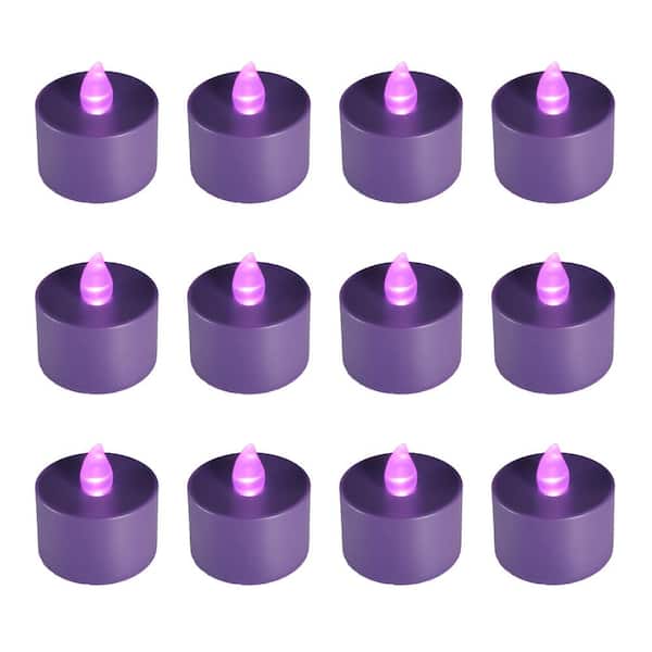 4pcs Heart Shaped Purple Tea Light Candles
