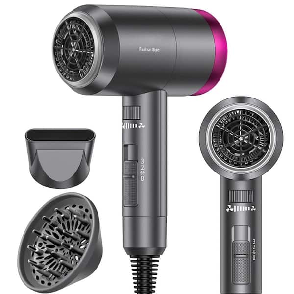 Wudkey 1600-Watts Hair Dryer in Gray, Portable Ionic Blow Dryer
